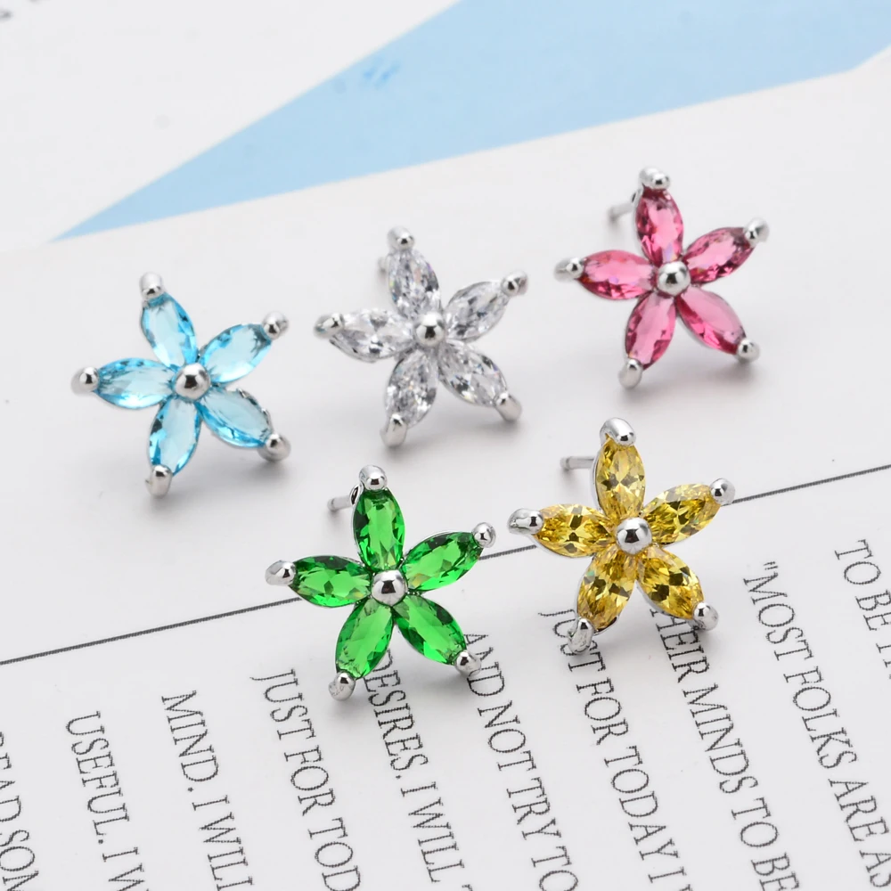 Simple and elegant fashion classic flower zircon earrings Fashion jewelry gifts for women/girls wedding parties ER-287