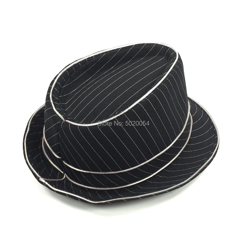 GZYUCHAO EL Lighting Glowing Top Hat  EL Wire Flashing Fedora Hat Dress Up LED Gentleman Hat for Wedding Supplies