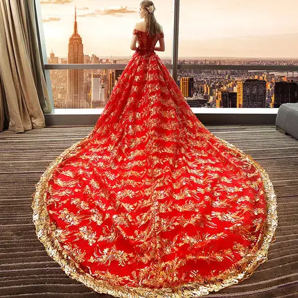 luxury slash collar trailing red ball gown court medieval dress Renaissance Gown queen cosplay Victorian/Marie Antoinette/Belle