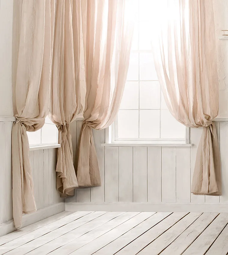 

Window Curtain Wooden Floor House Interior Photography Background wedding Customized Photographic Backdrop Photo Studio