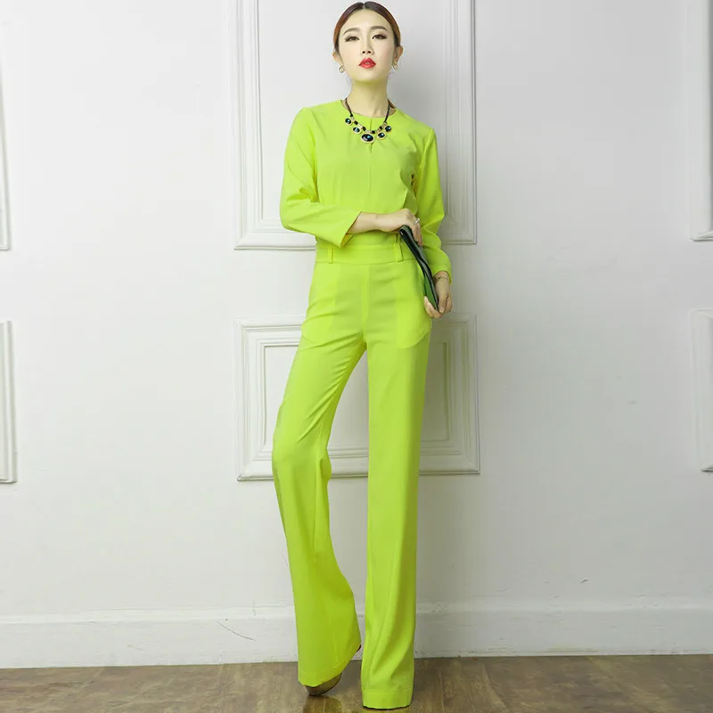 Large Size 3XL Summer Jumpsuits 2018 One Piece Pants Lapel Elegant Salopette Yellow Long Trousers Women Jumpsuits