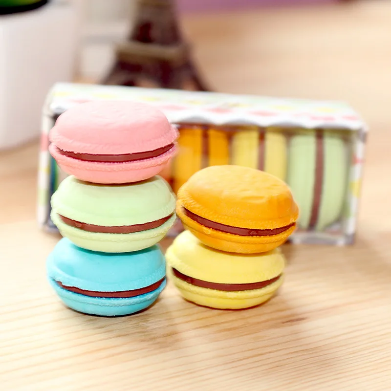 5 Pcs/Set Rubber Gomas De Borrar Erasers For Kids Lot Food Eraser Gomme Enfant Cute Silgi Gum Borracha Escolar Macaron Gumka