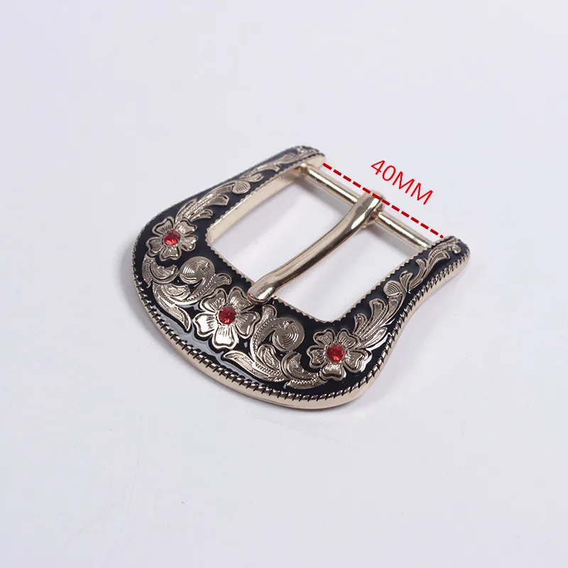 38mm vintage carve pattern beautiful metal women men DIY leather craft belt buckle set antique silver color 3pcs parts/set Acces