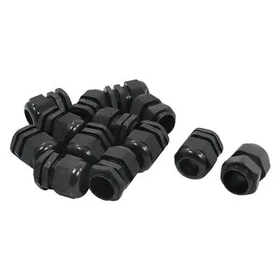 13pcs PG21 Black Waterproof Locknut Stuffing Cable Gland for 6-19mm Wire