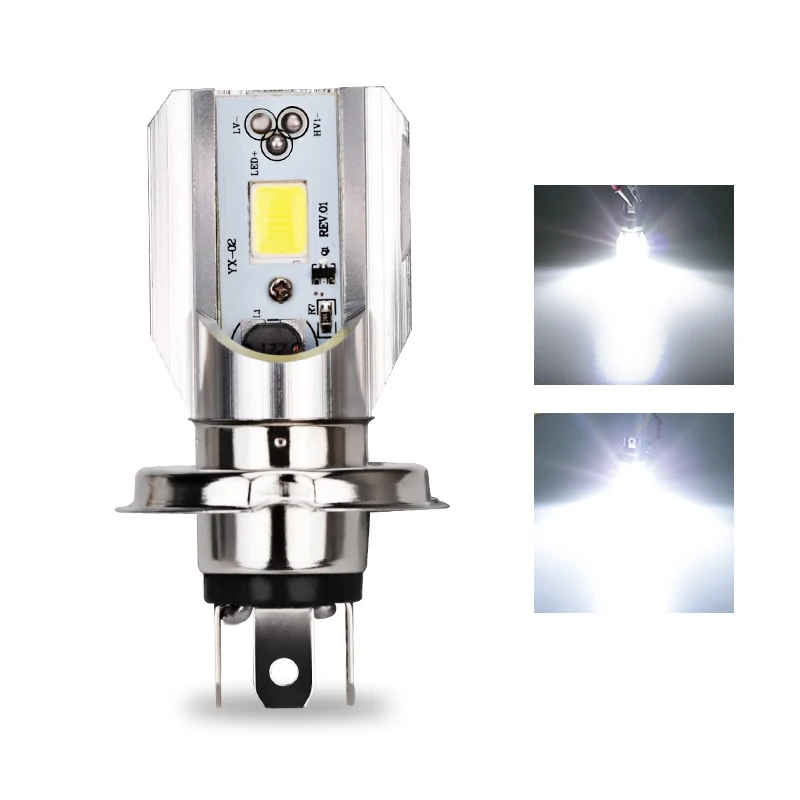 오토바이 스쿠터 전구, 오토바이 H4 LED 헤드라이트, 오토바이 Hs1 모페드 전구, 모토 액세서리, 6000K, 12V