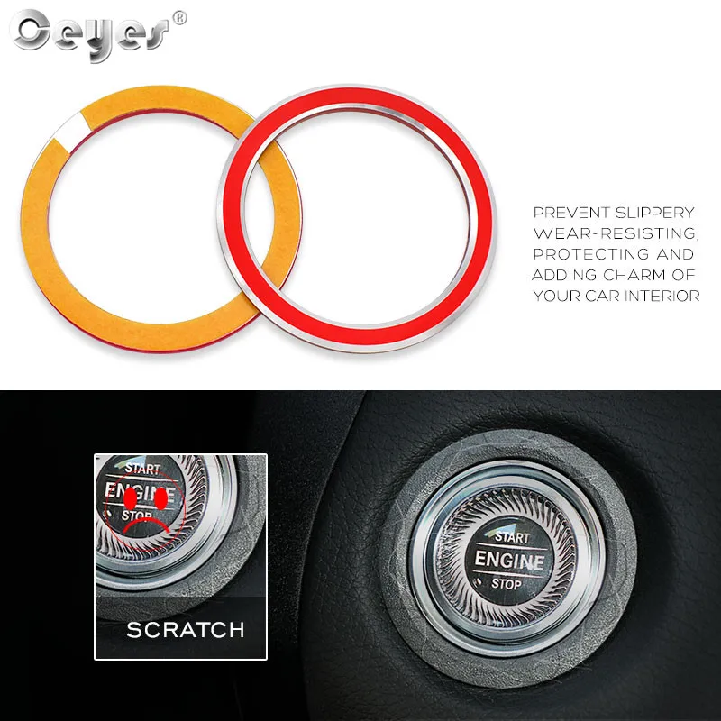 Ceyes Car Styling Engine Start Auto Ignition Switch Cover Ring Case For Mercedes Benz C180L C2601 GLS E3001 E320L 2019 Maybach