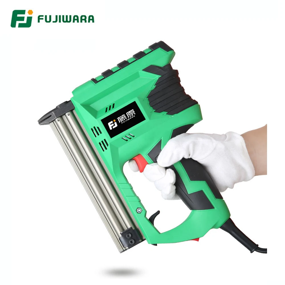 FUJIWARA 2200W Electric Quick Nail Gun Woodworking Nailing Tool F10-F30 Nails Home DIY Carpentry Decoration