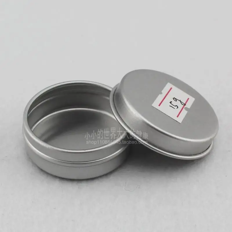 

100pcs 15g aluminum cosmetic jar container with slip lid 15ml small round lip balm meta tin cosmetic package jar