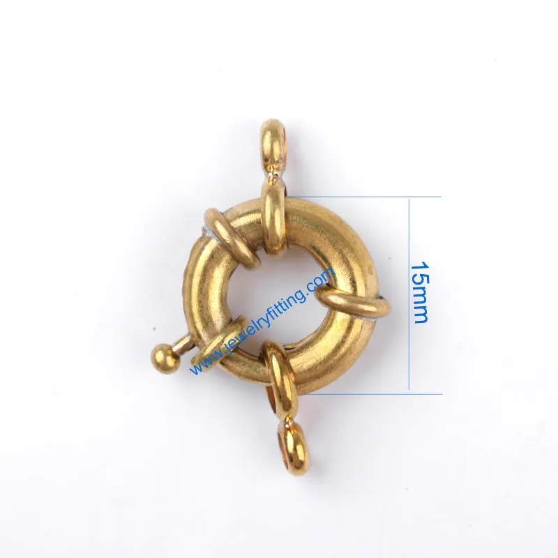 

Brass Spring Ring Clasp with 2 loop jewelry findings supplier shipping free mang color can be plated 300pcs