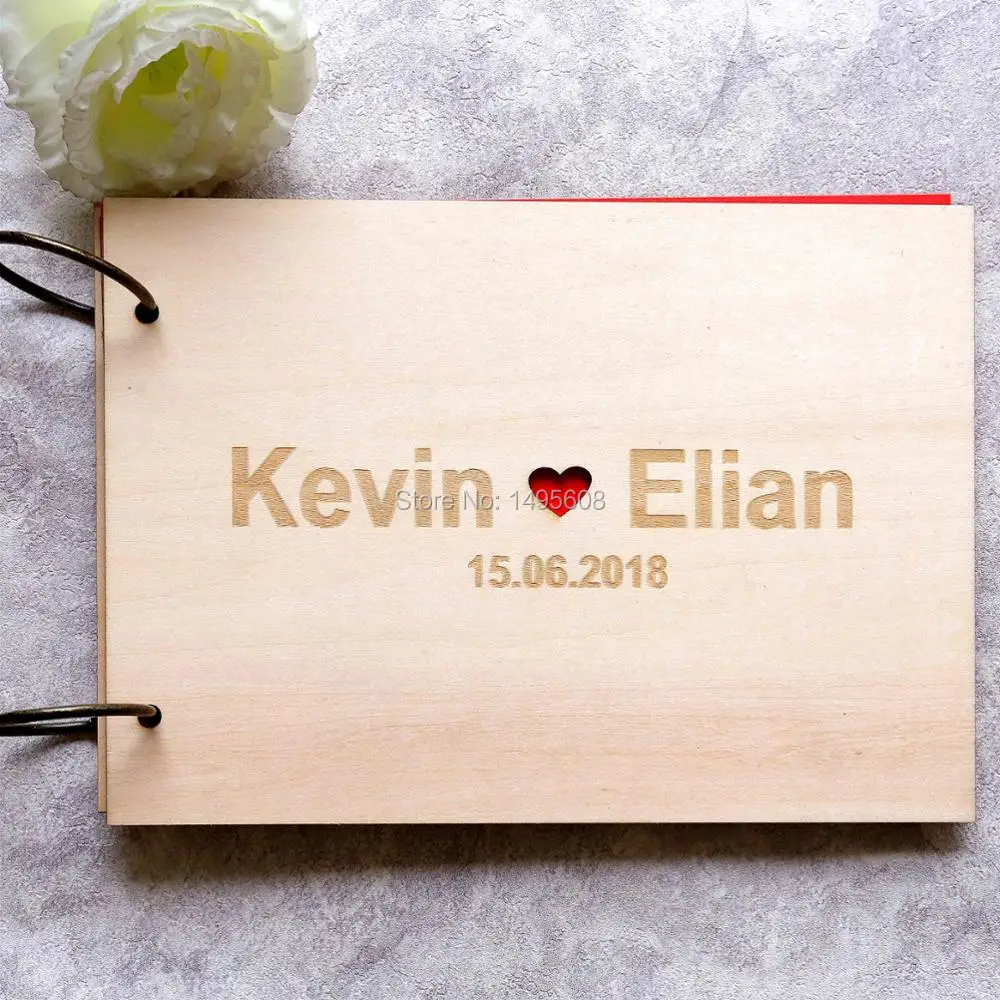 personalized rustic butterfly wedding save the date wood guest books cover guestbooks Reception party favors decorations