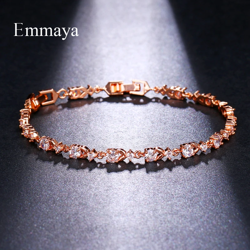 Emmaya Zircon Bride Wedding Bracelet & Bangles Hip hop Jewelry AAA CZ Stone Bracelets For Women Party Gift