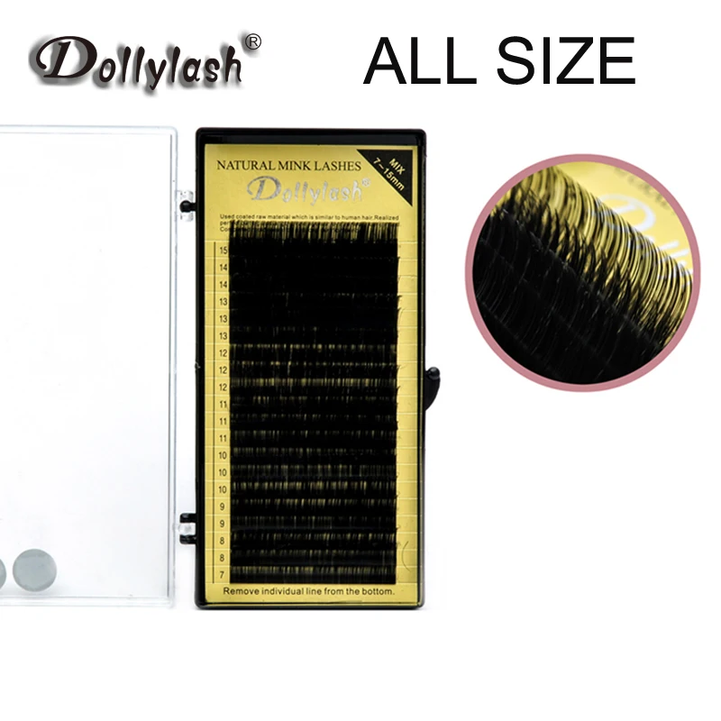 Dollylash Individuele wimperverlenging 0,07 0,10 0,15 0,20 0,25 Menglengte 7 mm-15 mm Valse wimper 20 rijen / lade