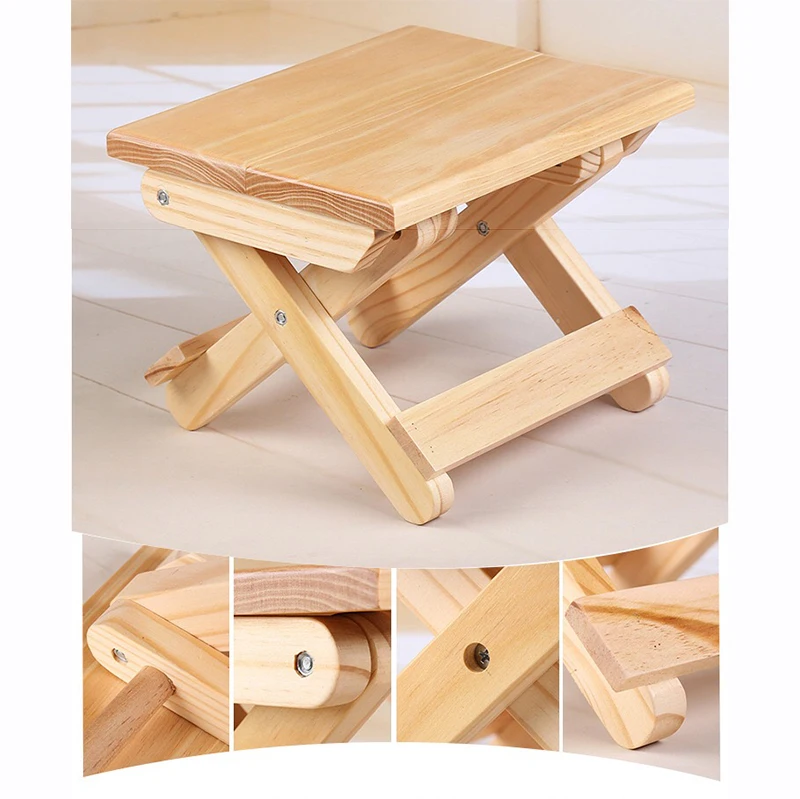 Baby Stool Foot Stool Kids Furniture Wooden Folding Chairs Sitting Stool Portable Outdoor Chair Camping Fishing Foldable Mini