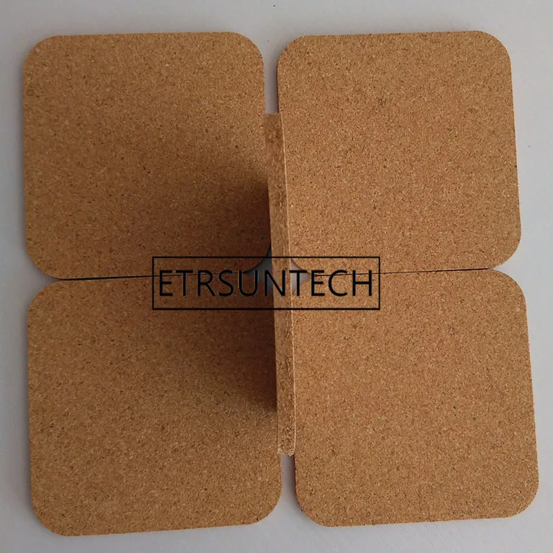 500pcs Classic Square Plain Cork Coasters Heat-insulated Cup Mats 10cm Diameter for Wedding Party Gift