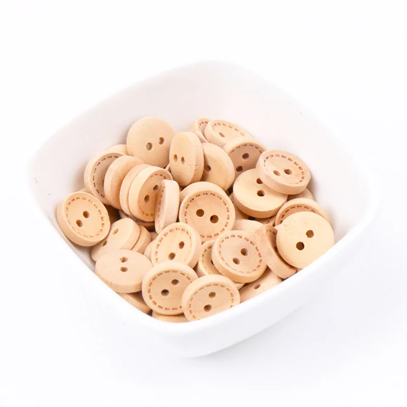 Round Wooden Buttons For Handmade Accessories  Sewing Clothing Decoration Scrapbooking Crafts DIY 12mm 30pcs