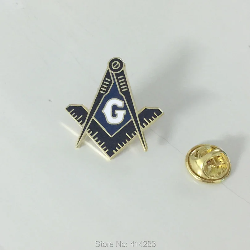 10pcs Freemasonry Hard Enamel Brooches Badge Masonic Lapel Pin Square & Compass Cloisonne Blue G the Lodge Free Masons