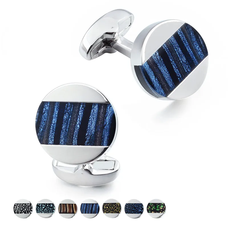 Cufflinks For Men with Gift Box, Handmade with Dichroic glass, Match Suits Cuffs Daily Use Dress for Men and Businessmen HAWSON