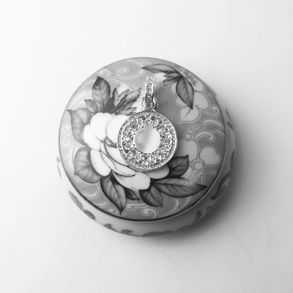 Pendant Chakra Lotus Peony Flower Fine Women Jewelry Accessories Fit Necklace Trendy 925 Sterling Silver Cubic Zirconia Gift
