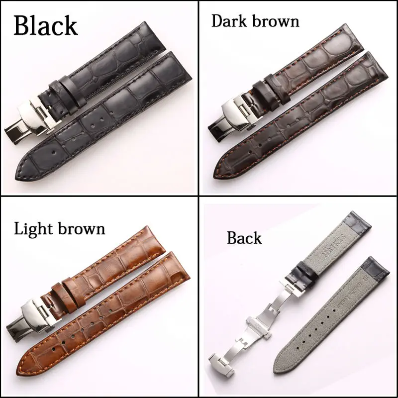 MAIKES Genuine Leather Watch Band 22mm 20mm Factory Direct Sale Butterfly Buckle Calf Leather Watch Strap For MIDO