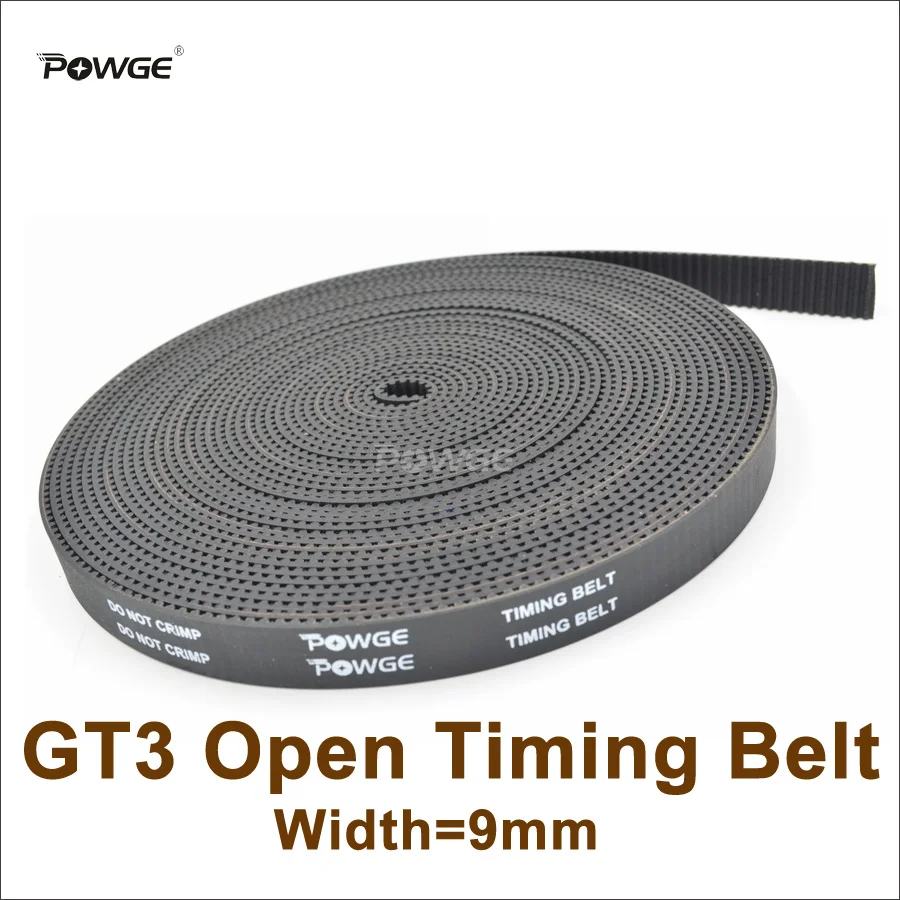 POWGE 5meters 3GT Timing Belt Width=9mm Fit 3GT Pulley 3GT-9 Rubber GT3 9 Open Timing Belt 3D Printer Accessory High Quanlity