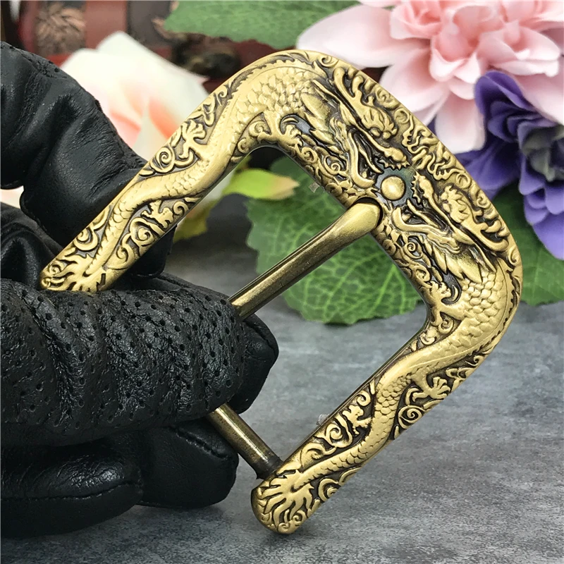 

Пряжка для ремня из латуни Dragon, аксессуары для ремня DIY, ковбойская пряжка для ремня BK0098