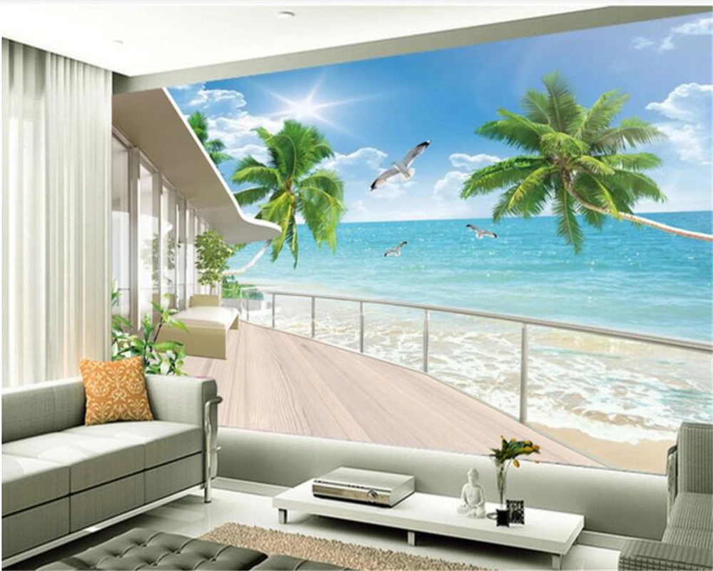 

Beibehang пользовательские домашние супер шелковистые индивидуальные 3D обои красивый морской пейзаж 3d ТВ фон обои домашний декор behang