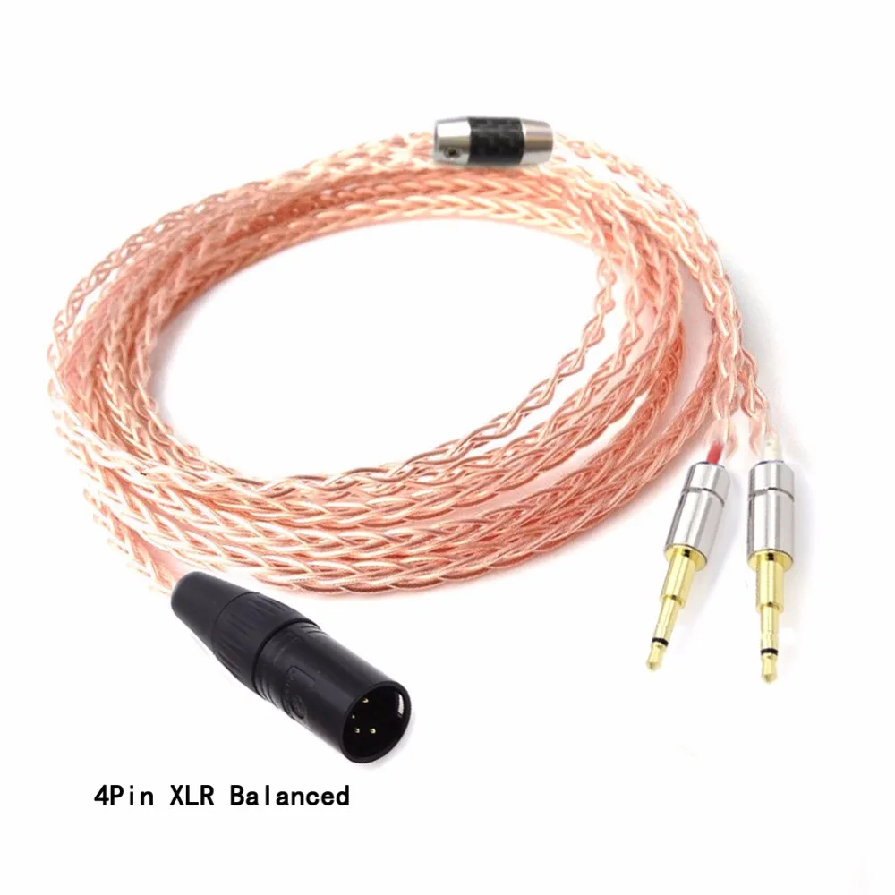 Free Shipping Haldane 2.5/3.5/4.4/XLR Balanced  Single Crystal Copper Headphone Upgrade Cable for OPPO PM-1 PM-2 HE1000 400S 560