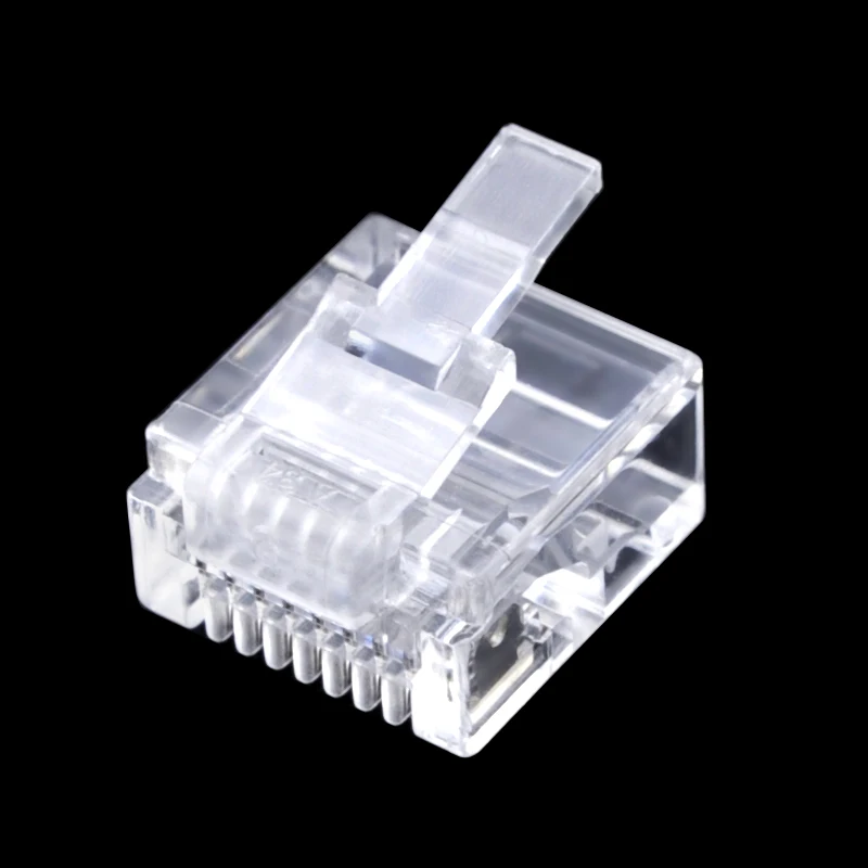 cncob Cat5e utp flat network cable network connector 8P8C rj45 modular Ethernet connector RJ-45 short crystal head 50pcs