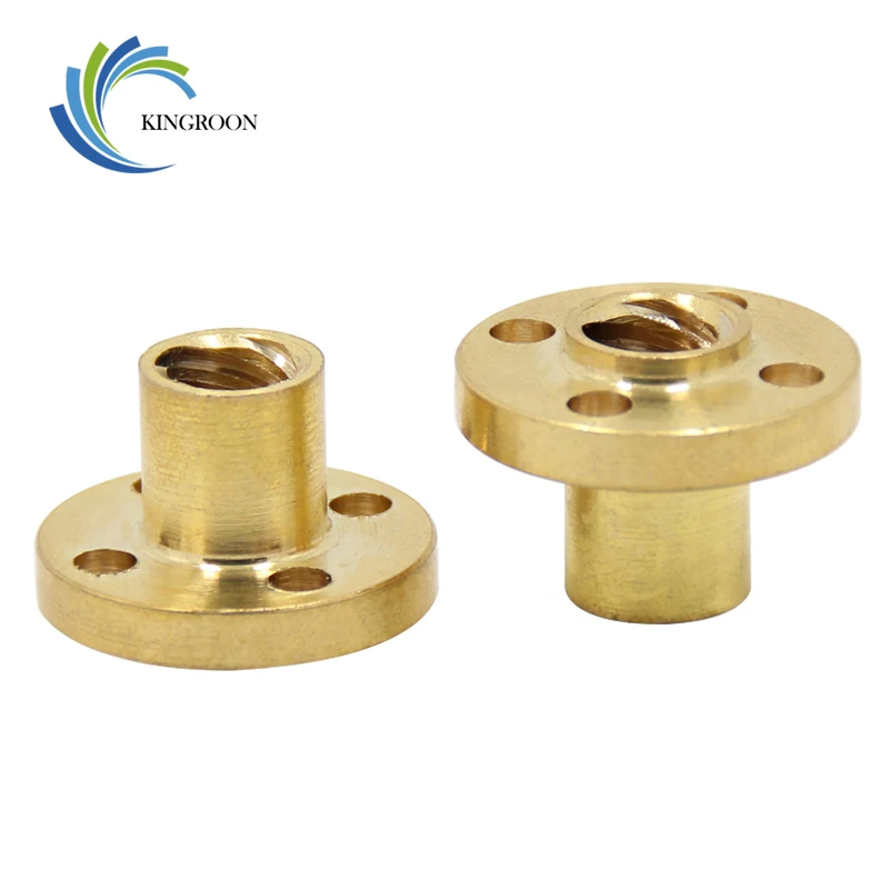 Trapezoidal T8 Screw Nut 8mm Copper Screws For Stepper Motor Lead Screw Diameter 10mm Pitch 2mm Brass 3D Printer Parts Guide