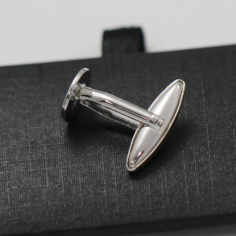 Beadsnice 925 Solid Silver Cufflink Blanks with 10mm Flat Round Pad for Resin and Cabochon Handmade Cufflink Base Mens Cufflink