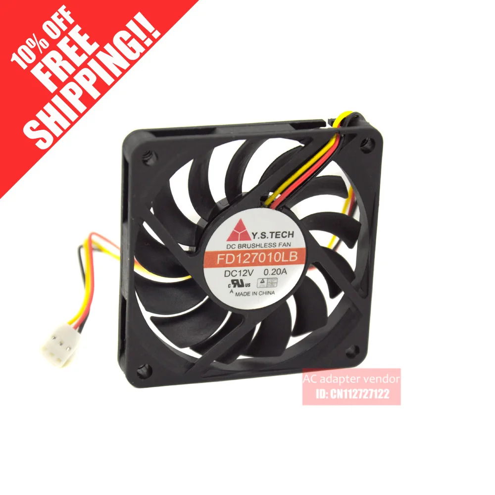 

Y.S.TECH FD127010LB 7CM 7010 DC12v 0.2A Graphics Card cooling fan