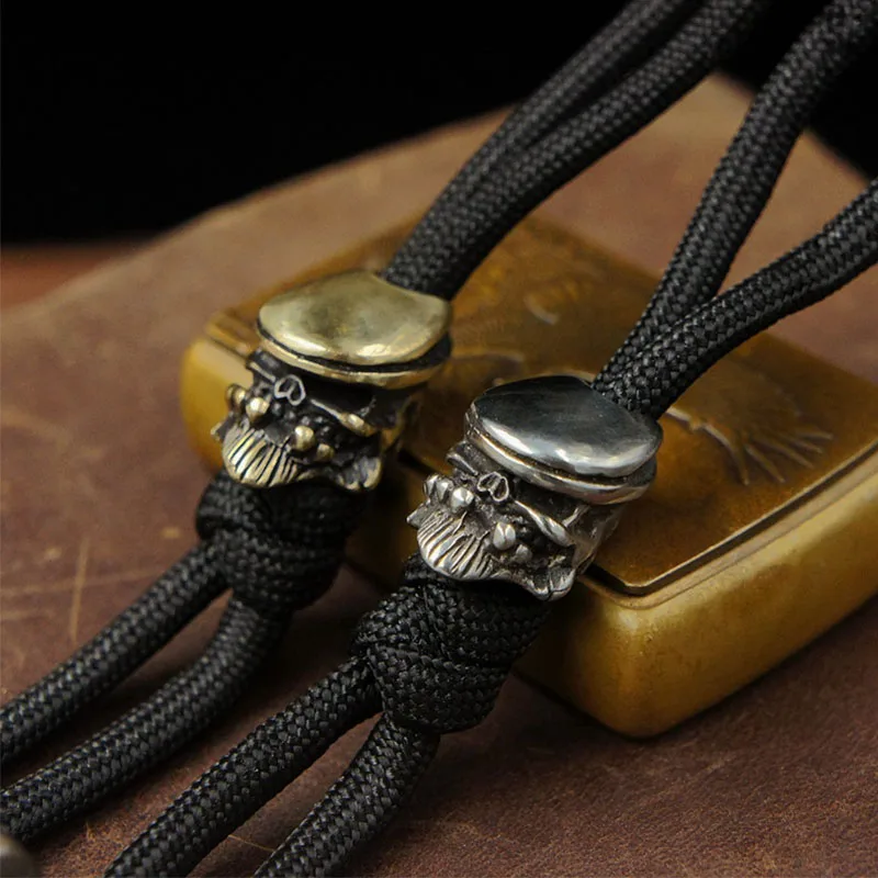 1PC Handmade Brass Knife Bead EDC Paracord Beads DIY Pendant Flashlight Keychain Lanyard Accessories Tool for Outdoor Survival G