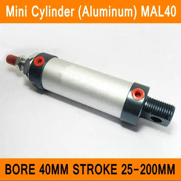 

MAL40 Mini Cylinder CA Bore 40mm Stroke 25-200mm Rod Single Double Action Pneumatic Cylinder Aluminum Alloy Pneumatic Components