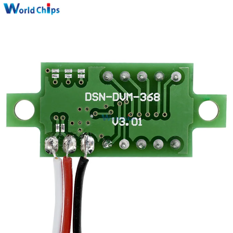 0.36 inch 3 Wires DC 0-30V Green LED Panel Voltage Meter 3-Digital Display Voltmeter Freee Shipping