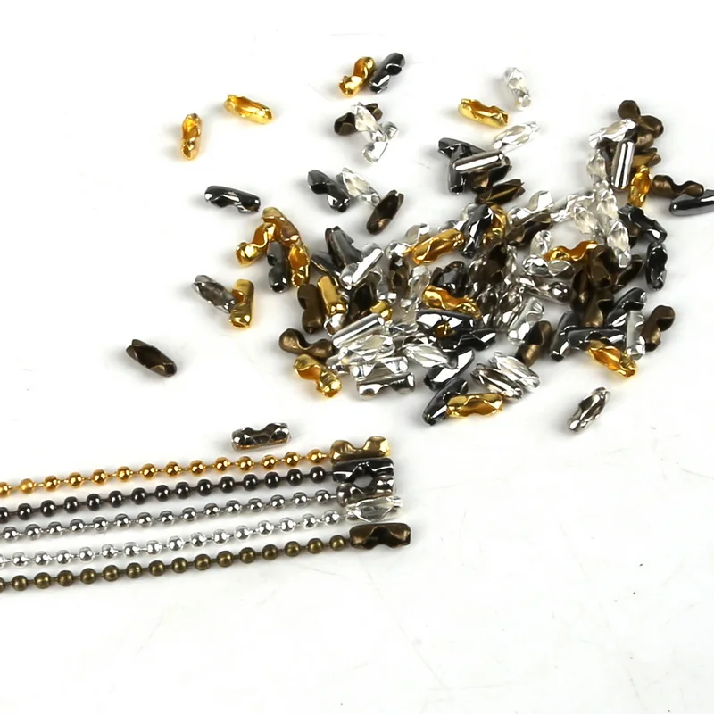 

200pcs 3.5mm Width Ball Chain Connectors Clasps Gold Silver Bronze Plated DIY Jewelry Bracelet Making Craft Connectors