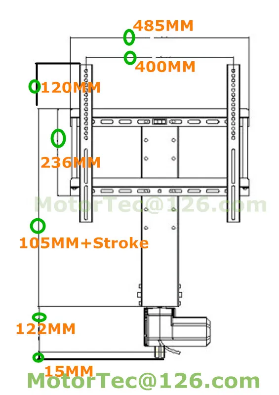 700mm stroke Automatic TV standing with mounting brackets for 26-60inch TV