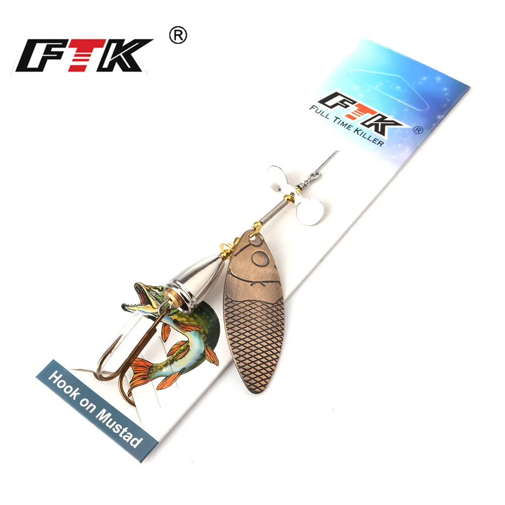 FTK 1PC Fishing lure Spinner Bait Fishing Lures Pesca Spinner Sequin Paillette Long Cast Coloful carp Pike  With Mustad Treble