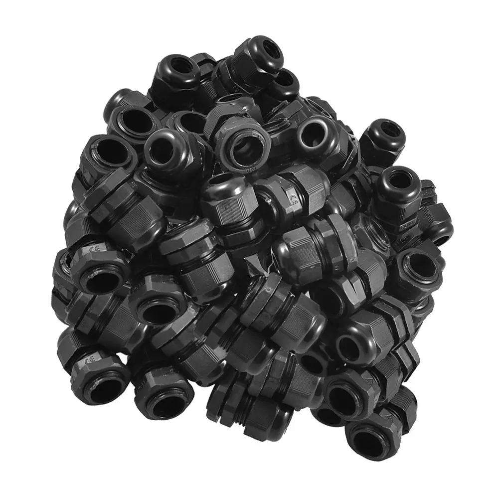 200 Pcs Joint สาย Entry Caravan พลาสติกสีดำกันน้ำ Connector PG11 5-10มม.เส้นผ่าศูนย์กลางสาย Gland