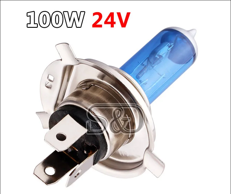 2pcs 24V H4 100W Super Bright Fog Lights Halogen Bulb High Power Headlight Lamp Car Light Source parking Head White 100/90W