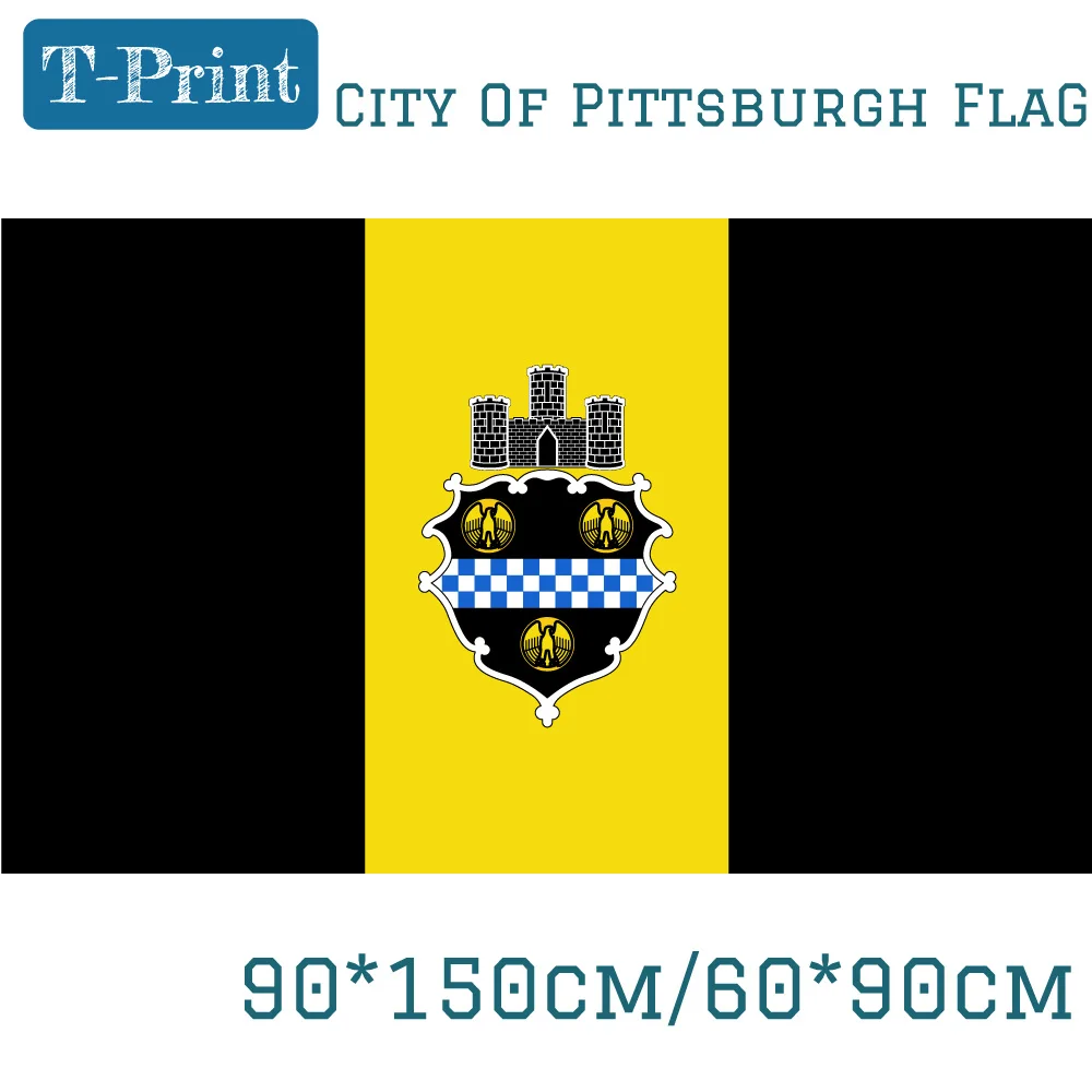 City Of Pittsburgh Flag 90*150cm 60*90cm Flag Sate of Pennsylvania 3x5ft High-quality Polyester Banners For Home Decoration