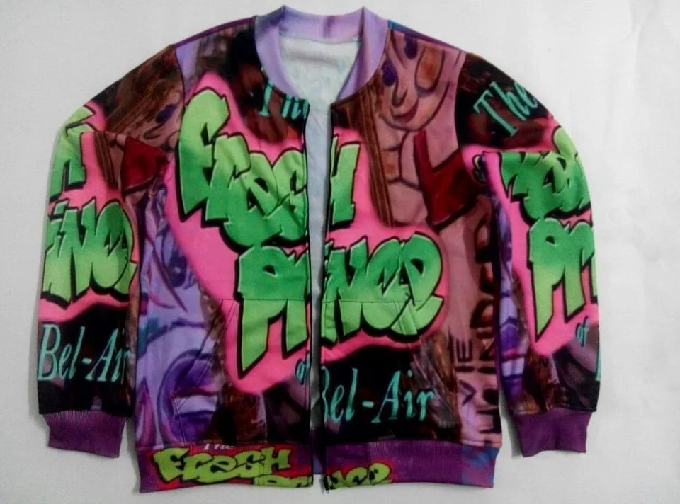 REAL American SIZE Fresh Prince Custom Your Design Sublimation print Zipper Up Jacket