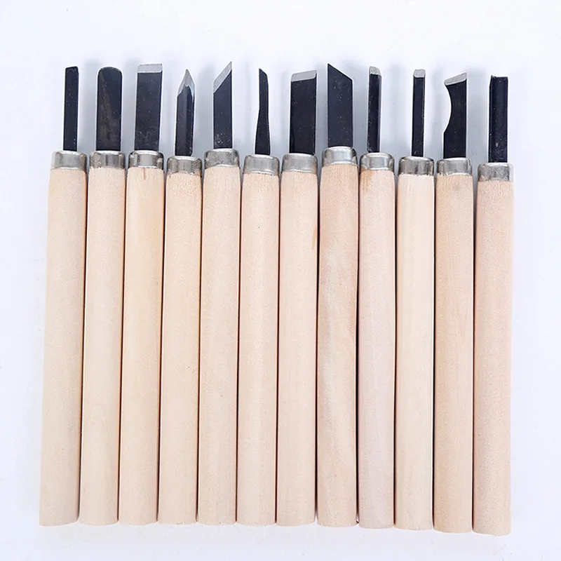 Hot 6pc /10pc /12pcs/Set Wood Carving Chisels Knife For Basic Wood Cut DIY Tools and Detailed Woodworking Hand Tools