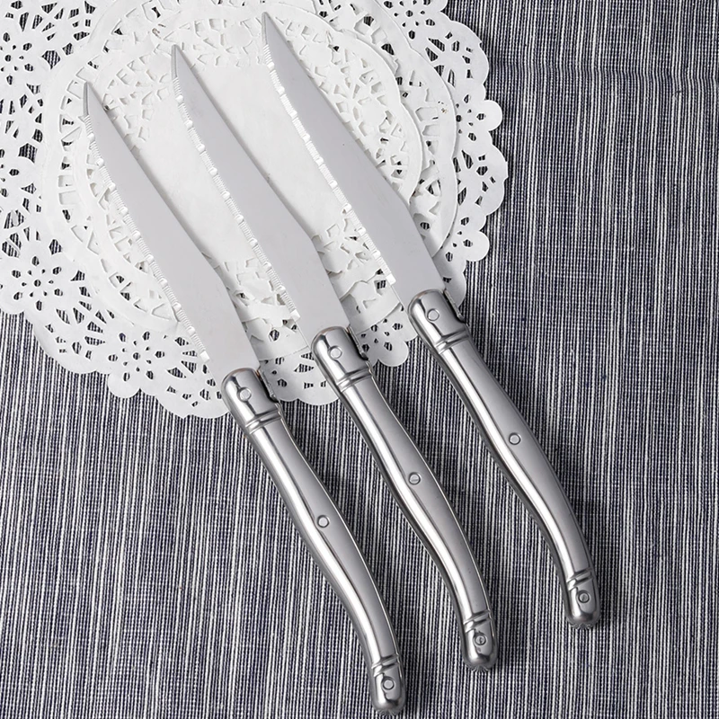 Steak Knife Sawtooth Chopper Dinner Knives Stainless Steel Western Mirror Polish Tableware Set Cutlery Dinnerware 6-8pcs/Set