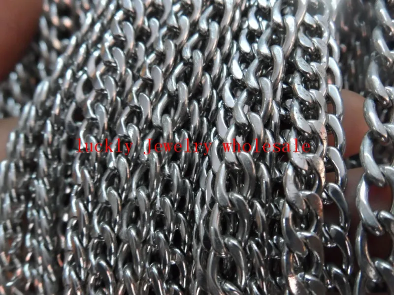 

Lot 10meter in bulk 6mm/8mm Stainless Steel Flat NK Chain jewelry finding / Marking Chain DIY COOL Men