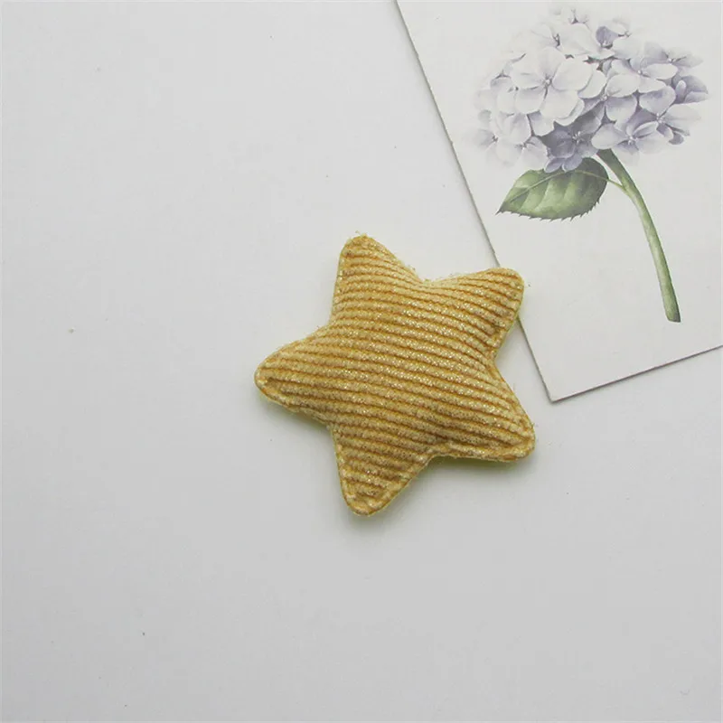 30pcs/lot 4.8cm Stripe Star Pads Patches Appliques for Craft Clothes Sewing Supplies DIY Hair Clip Accessories