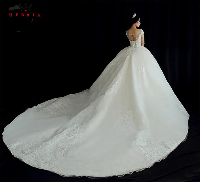 Vestido de novia de lujo con cuentas de cristal, vestido de novia de cola grande y esponjoso, fotos reales, YB128, 2023