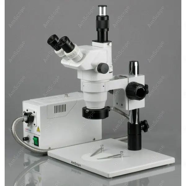 Zoom Microscope-AmScope Supplies 3.35X-45X Stereo Zoom Microscope with Fiber Optical Ring Light