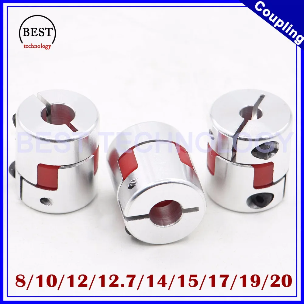 G-PENNY 3pcs D40mm L=66mm Jaw Flexible Coupling Plum Spider Coupler Inner hole 14 to 17 mm  8/10/12/12.7/14/15/16/17/19/20/21/22