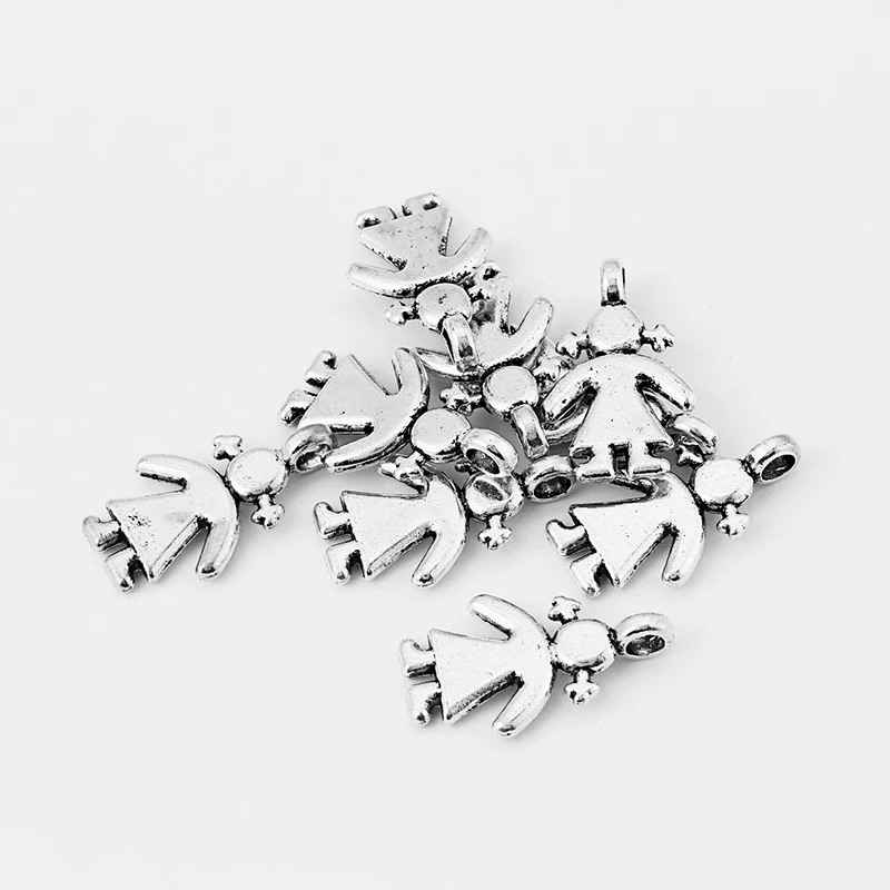 8pcs Fashion Charms Cute Boy And Girl Charms Pendant For Keychain Bracelet Necklace Jewelry Making Accessories