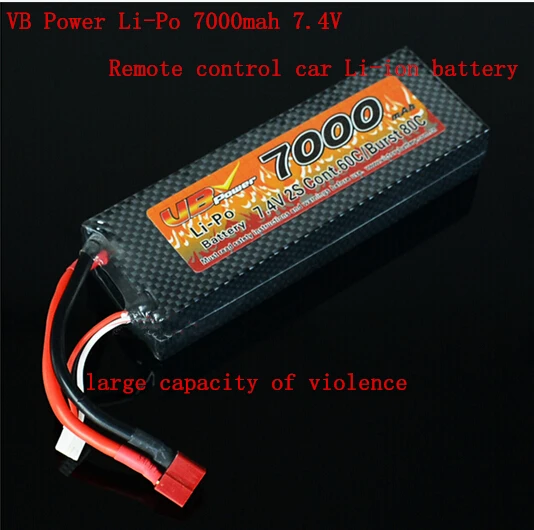 

new Power Li-Po 7000mah 7.4V 2S 60C Rechargeable lithium battery large capacity super violence remote control car Li-ion battery